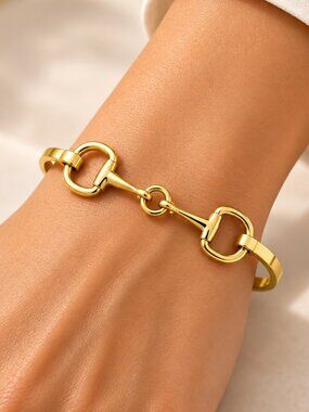 Cuff Bangle Bracelet for Women/Her – Waterproof - Horse Bit - Stainless Steel